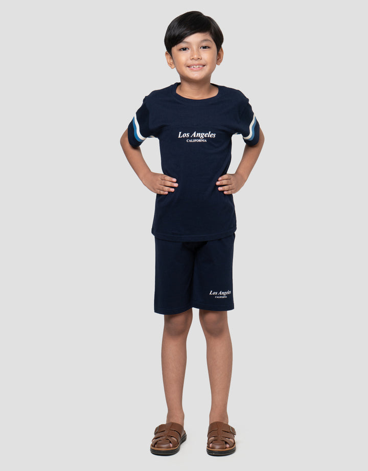 Little M Los Angeles Cut Sewn Lgn Stripe Pakaian Setelan Anak Laki-laki