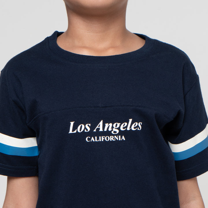 Little M Los Angeles Cut Sewn Lgn Stripe Pakaian Setelan Anak Laki-laki