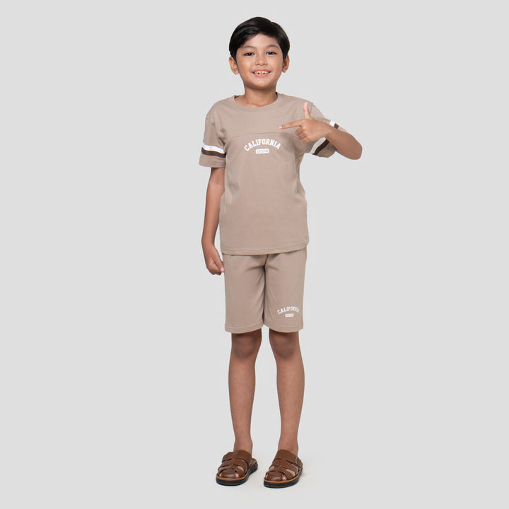 Little M California Cut Sewn Lgn Stripe Pakaian Setelan Anak Laki-laki