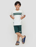 Little M Stripe Be Brave Pakaian Setelan Anak Laki-laki