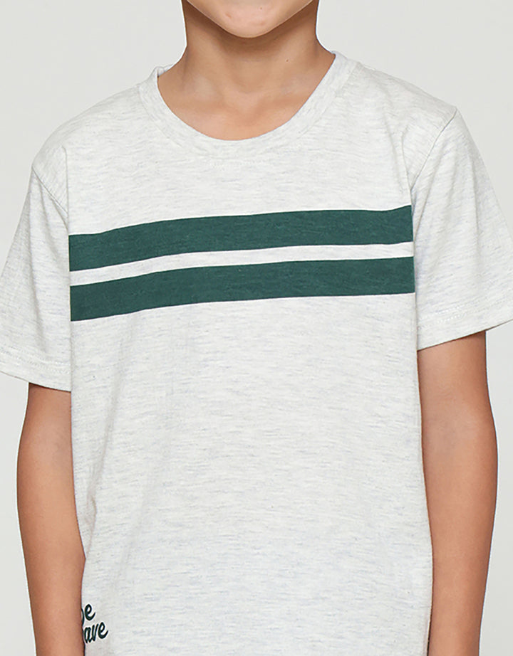 Little M Stripe Be Brave Pakaian Setelan Anak Laki-laki