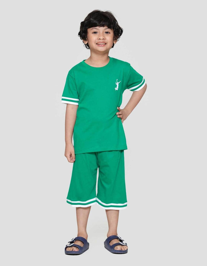 Little M Siluet Badminton Pakaian Setelan Anak Laki-laki