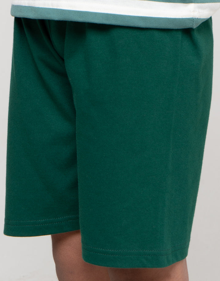 Little M Stripe Besar Yarndye Pakaian Setelan Anak Laki-laki