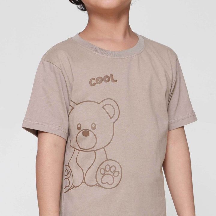 Little M Happy Bear Outline Pakaian Setelan Anak Laki-laki