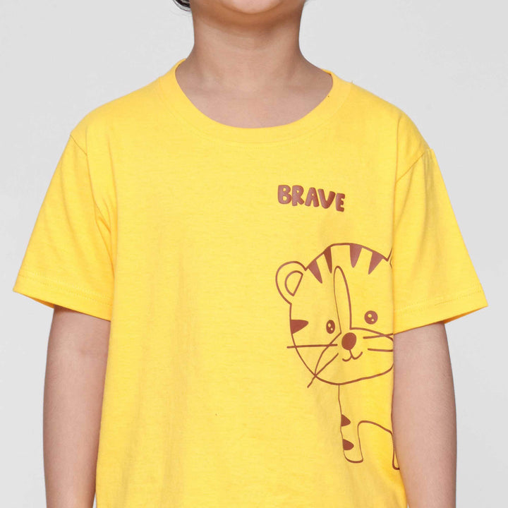 Little M Brave Lion Outline Pakaian Setelan Anak Laki-laki