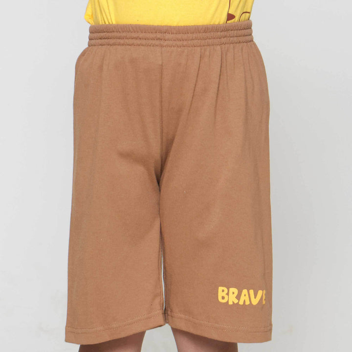 Little M Brave Lion Outline Pakaian Setelan Anak Laki-laki