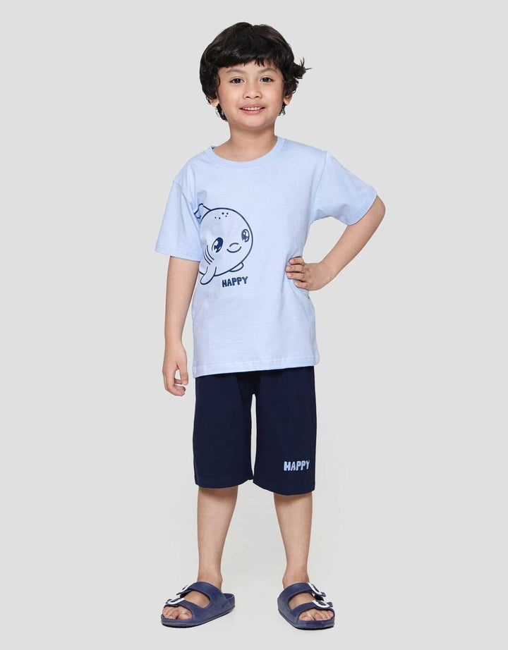 Little M Great Shark Outline Pakaian Setelan Anak Laki-laki