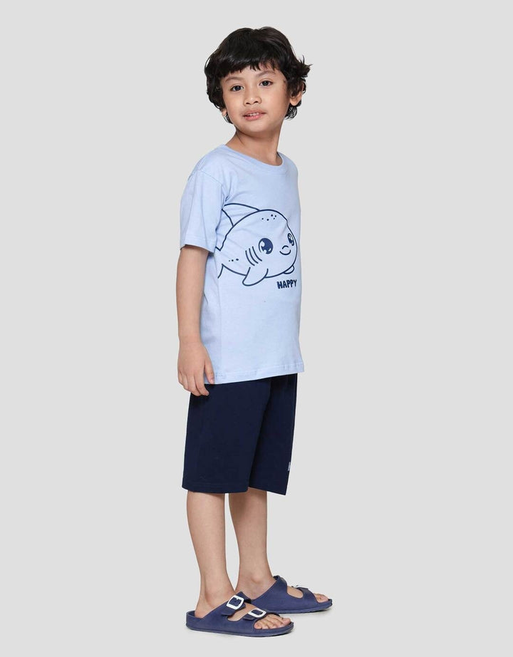 Little M Great Shark Outline Pakaian Setelan Anak Laki-laki
