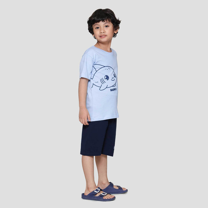 Little M Great Shark Outline Pakaian Setelan Anak Laki-laki
