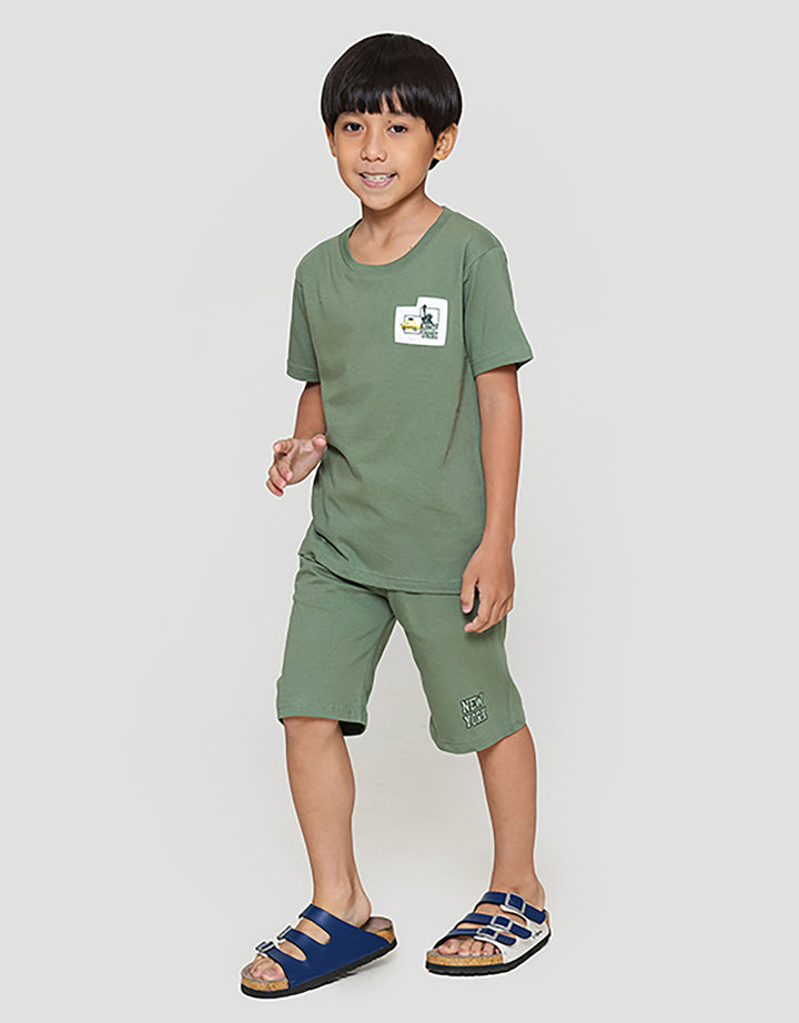 Little M Car New York Apk Dada Pakaian Setelan Anak Laki-laki