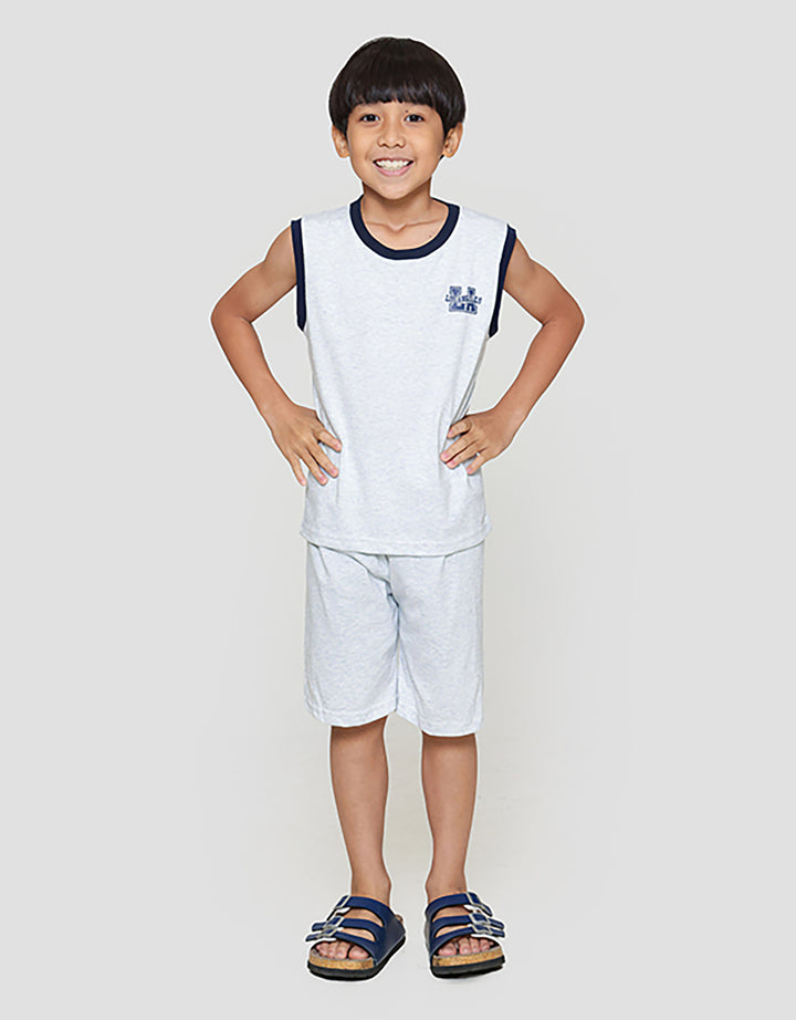 Little M Singlet La Komb Rib Pakaian Setelan Anak Laki-laki