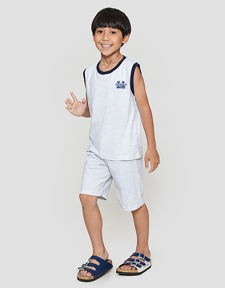 Little M Singlet La Komb Rib Pakaian Setelan Anak Laki-laki