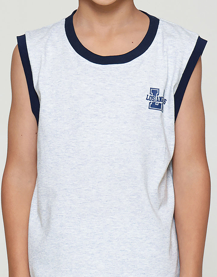 Little M Singlet La Komb Rib Pakaian Setelan Anak Laki-laki