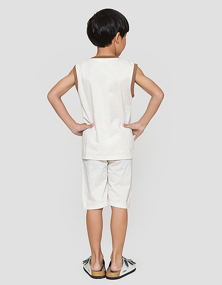 Little M Singlet Nyc Komb Rib Pakaian Setelan Anak Laki-laki
