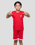 Little M Singlet Siluet Soccer Pakaian Setelan Anak Laki-laki