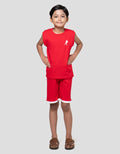 Little M Singlet Siluet Soccer Pakaian Setelan Anak Laki-laki