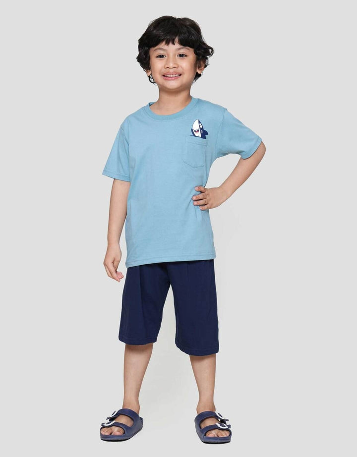Little M Kantong Shark Pakaian Setelan Anak Laki-laki