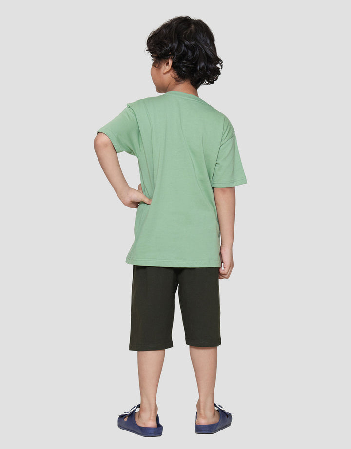 Little M Kantong Dino Roar Pakaian Setelan Anak Laki-laki