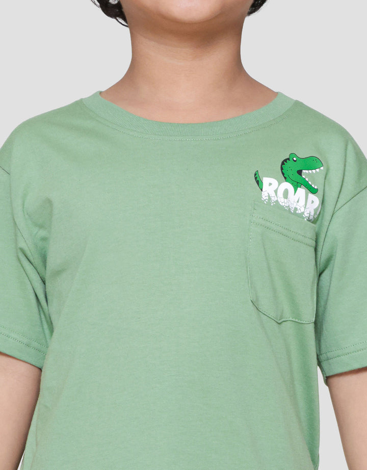 Little M Kantong Dino Roar Pakaian Setelan Anak Laki-laki