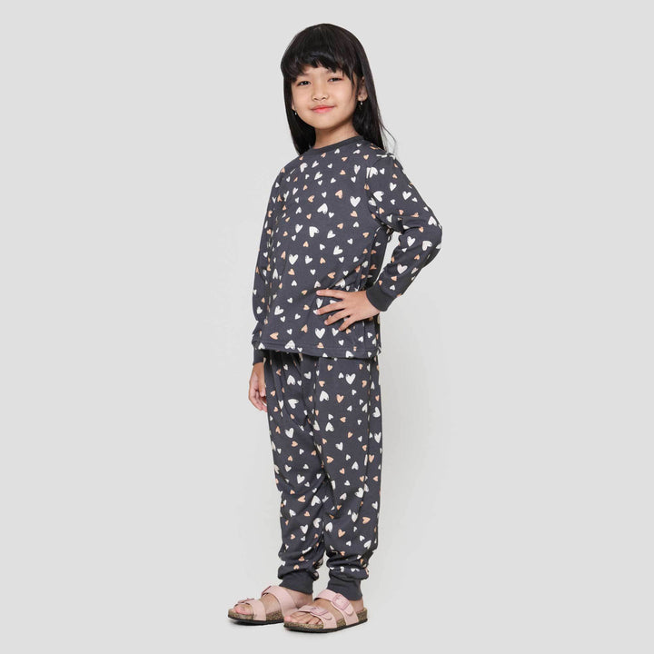 Little M Fullprint Love Setelan Baju Tidur Anak Perempuan