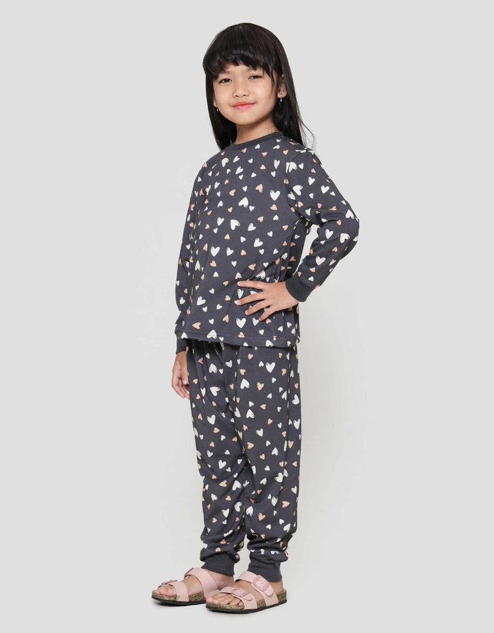 Little M Fullprint Love Setelan Baju Tidur Anak Perempuan