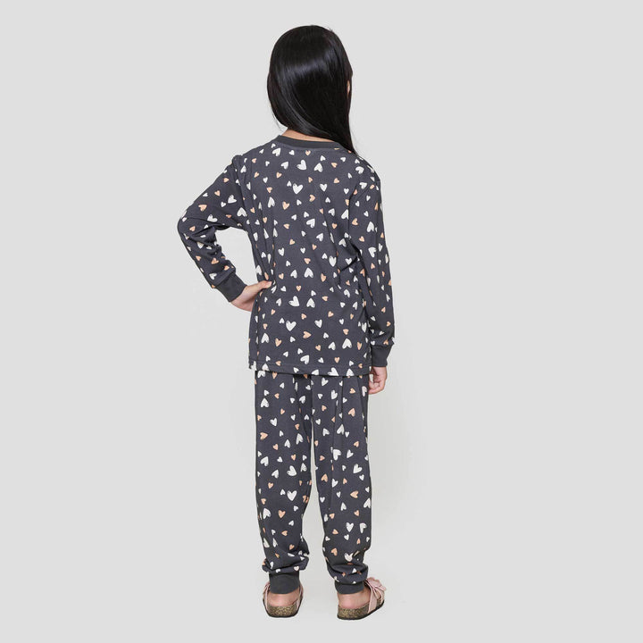 Little M Fullprint Love Setelan Baju Tidur Anak Perempuan