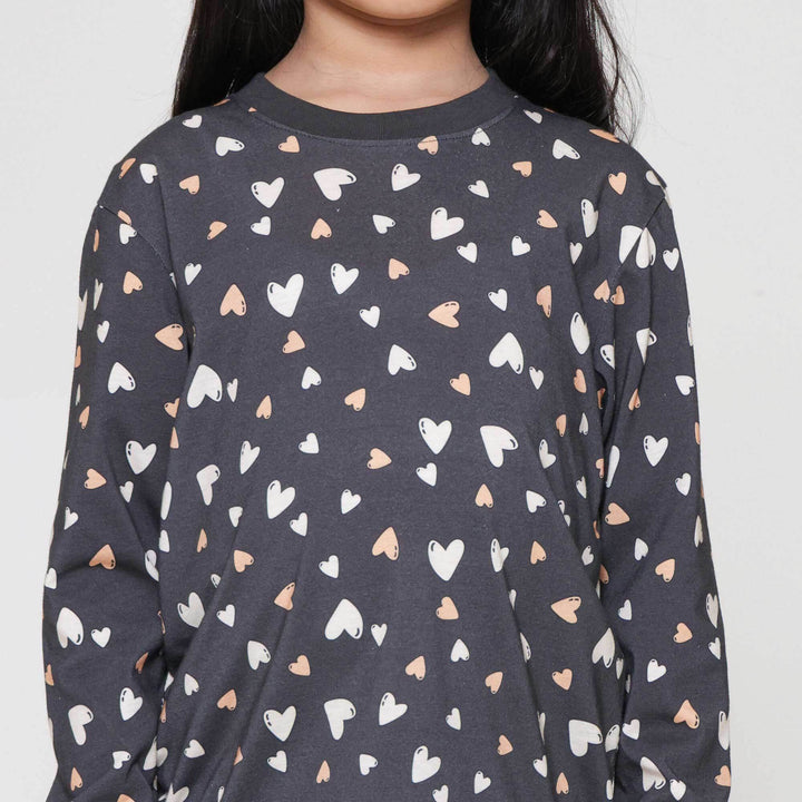 Little M Fullprint Love Setelan Baju Tidur Anak Perempuan