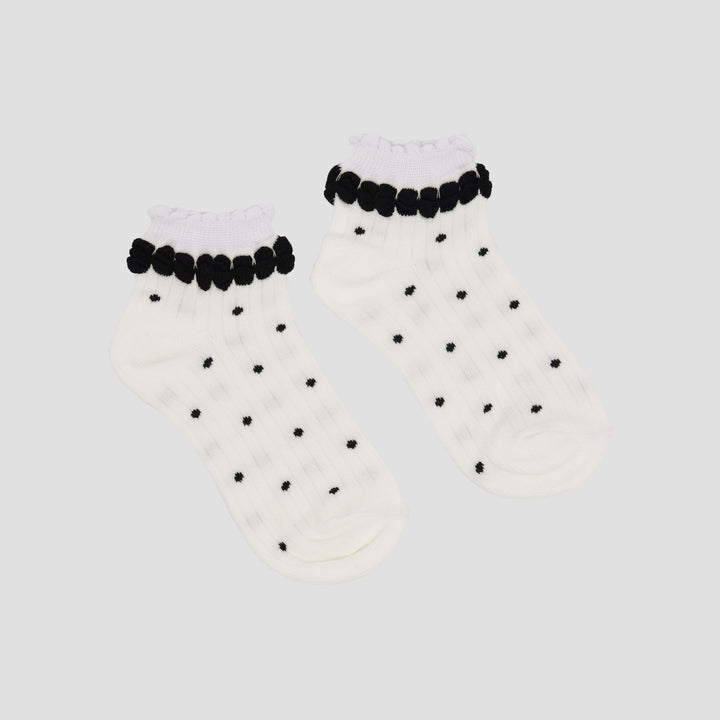 Little M Print Polkadot Ankle Kaus Kaki Bayi