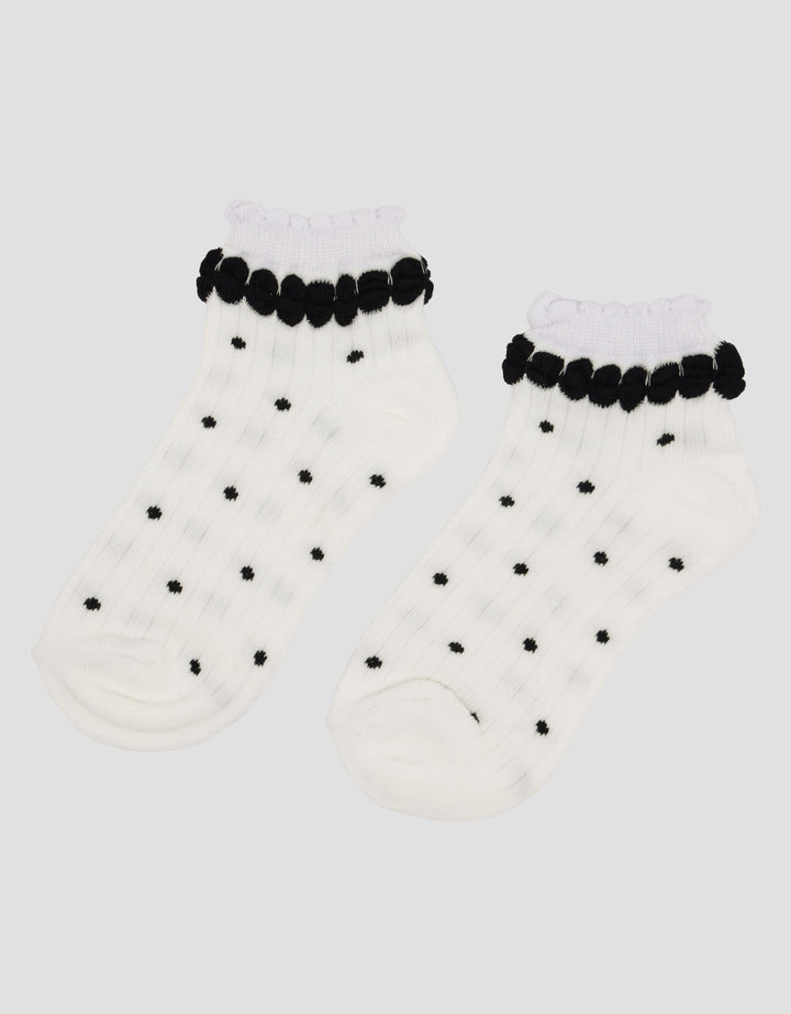 Little M Print Polkadot Ankle Kaus Kaki Bayi