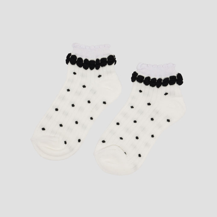 Little M Print Polkadot Ankle Kaus Kaki Bayi