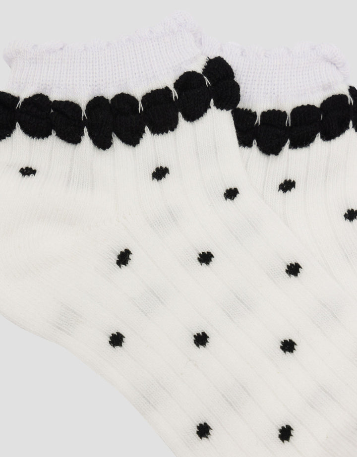 Little M Print Polkadot Ankle Kaus Kaki Bayi