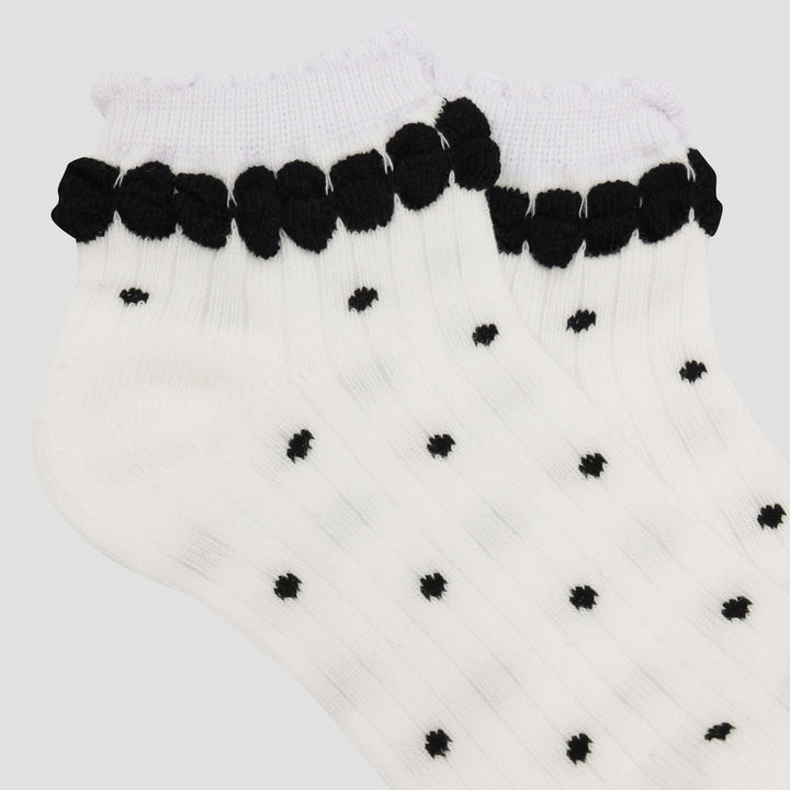Little M Print Polkadot Ankle Kaus Kaki Bayi