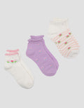 Little M Pack Of 3 Flower Kaus Kaki Bayi