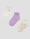 Little M Pack Of 3 Flower Kaus Kaki Bayi