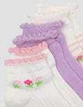 Little M Pack Of 3 Flower Kaus Kaki Bayi