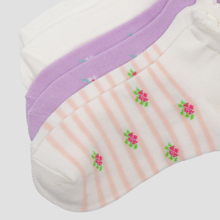 Little M Pack Of 3 Flower Kaus Kaki Bayi