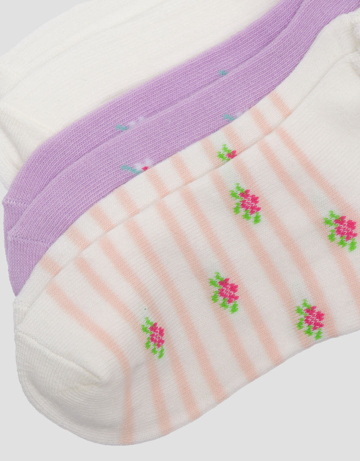 Little M Pack Of 3 Flower Kaus Kaki Bayi