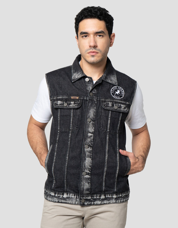 Lois Sleeveless Jaket Denim Pria