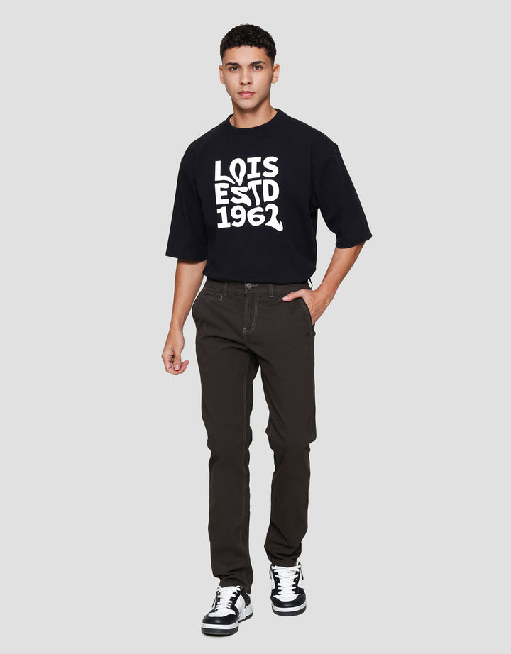 Lois Zipper Slim Stretch Fit Celana Chino Pria