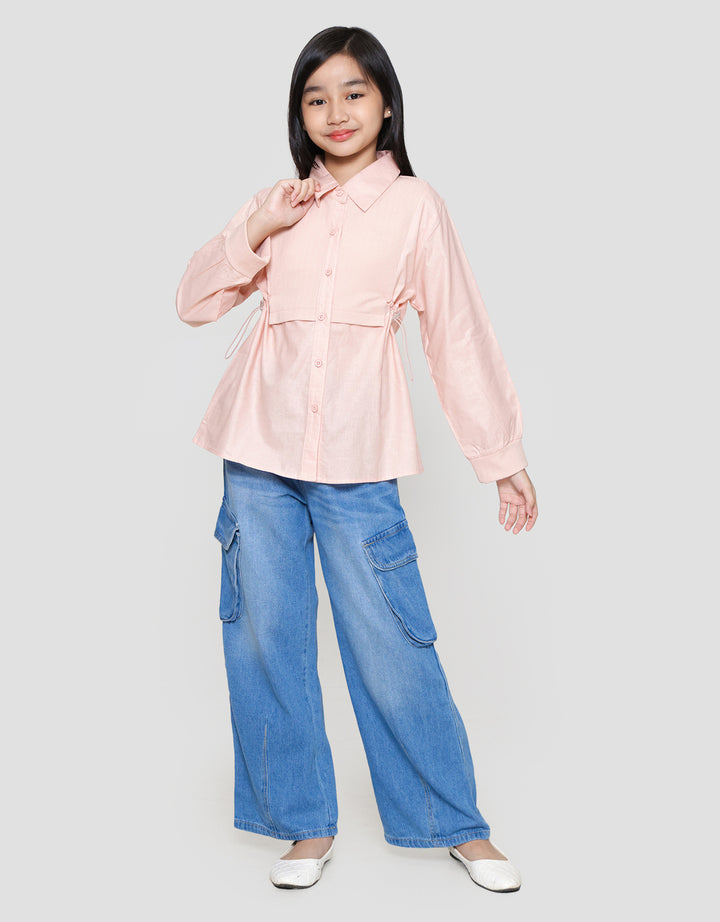 Nevada Stopper Kombinasi Tekstur Kemeja Anak Perempuan