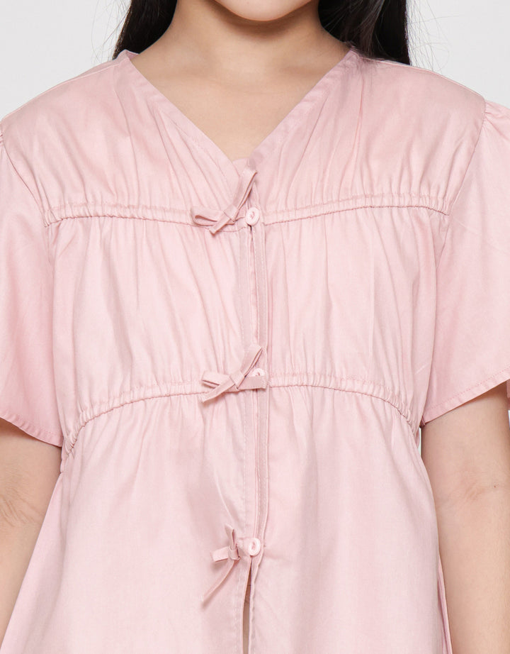 Nevada Kerut Pita Simply Kemeja Anak Perempuan