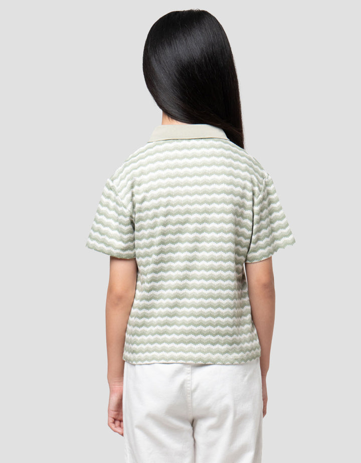 Nevada Textured With Collar Kaos Anak Perempuan