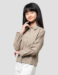 Nevada Linen Slub Kantong Kemeja Anak Perempuan