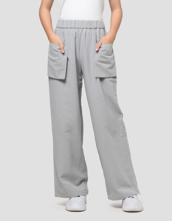 Nevada Woven Rami Kantong Double Celana Anak Perempuan