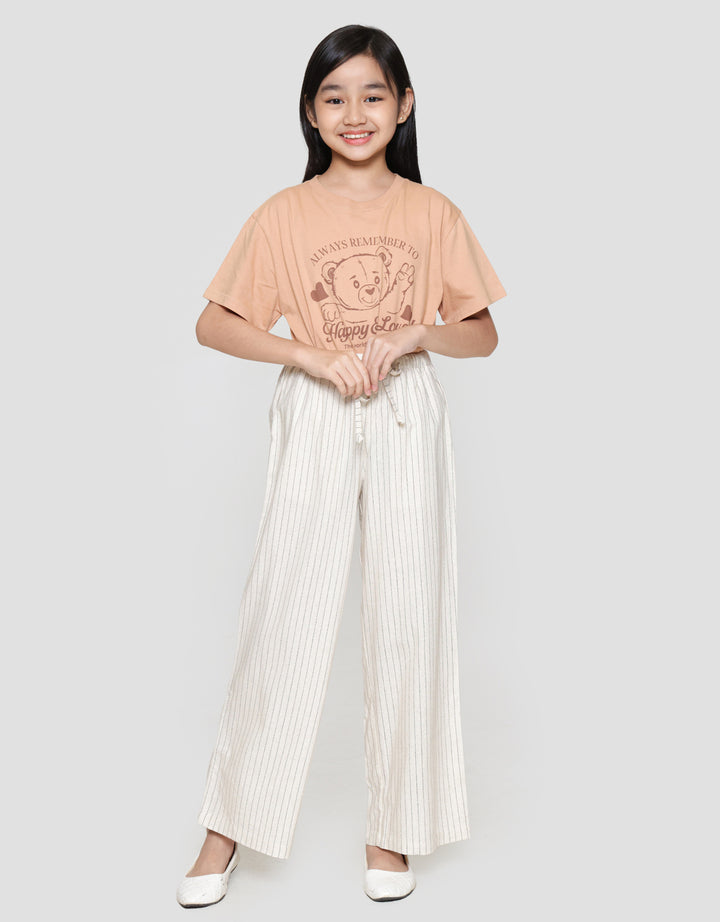Nevada Wide Leg Bulu Kuda Stripe Celana Anak Perempuan