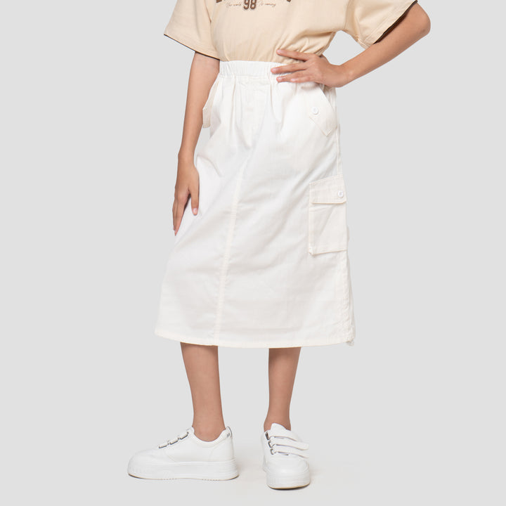 Nevada Woven Serut 2 Kantong Miring Rok Anak Perempuan