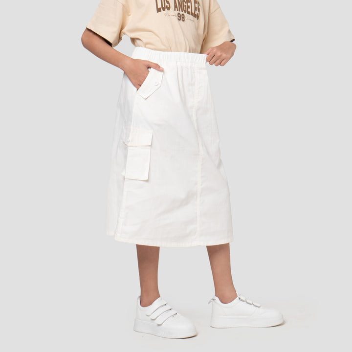 Nevada Woven Serut 2 Kantong Miring Rok Anak Perempuan