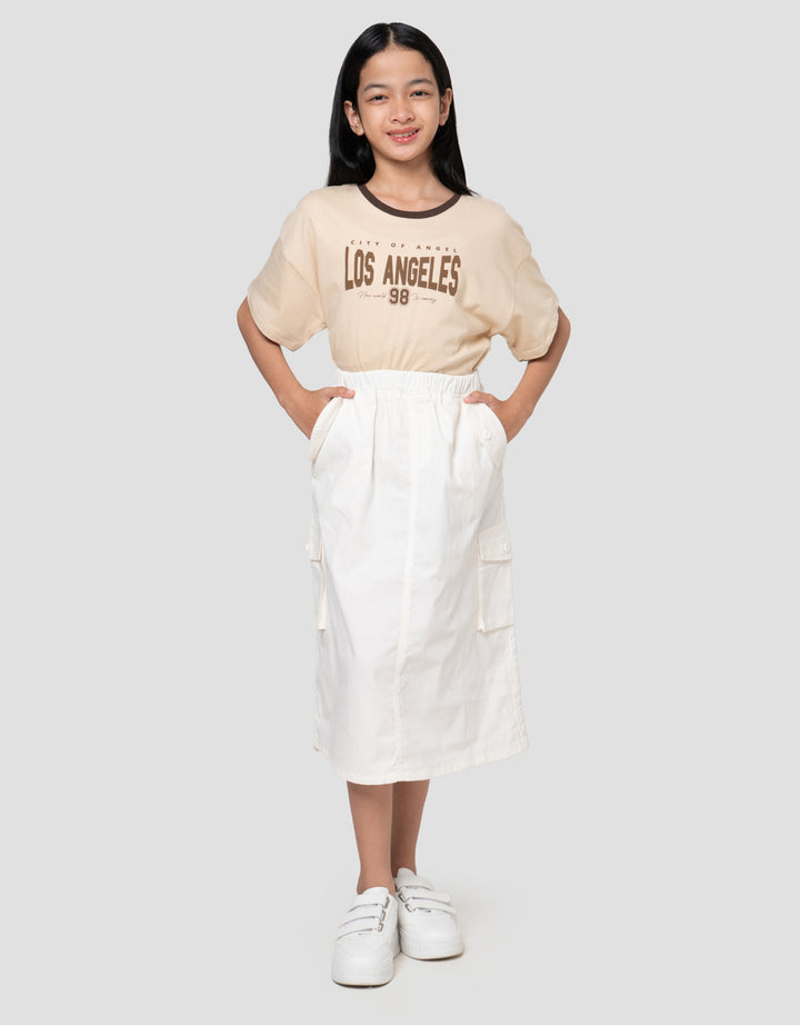 Nevada Woven Serut 2 Kantong Miring Rok Anak Perempuan