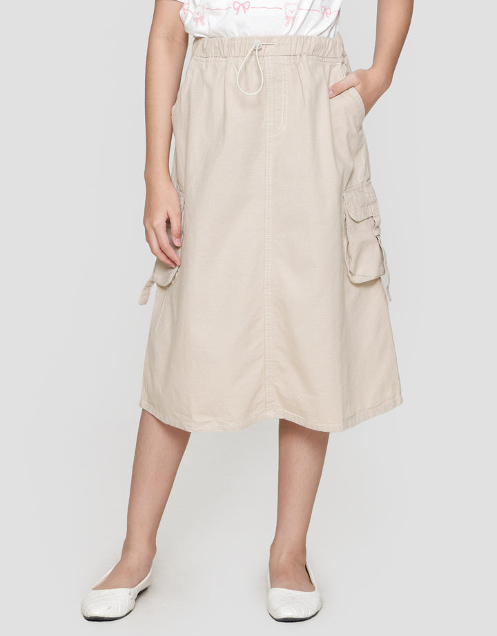 Nevada Kantong Tali Gewer Rok Midi Anak Perempuan