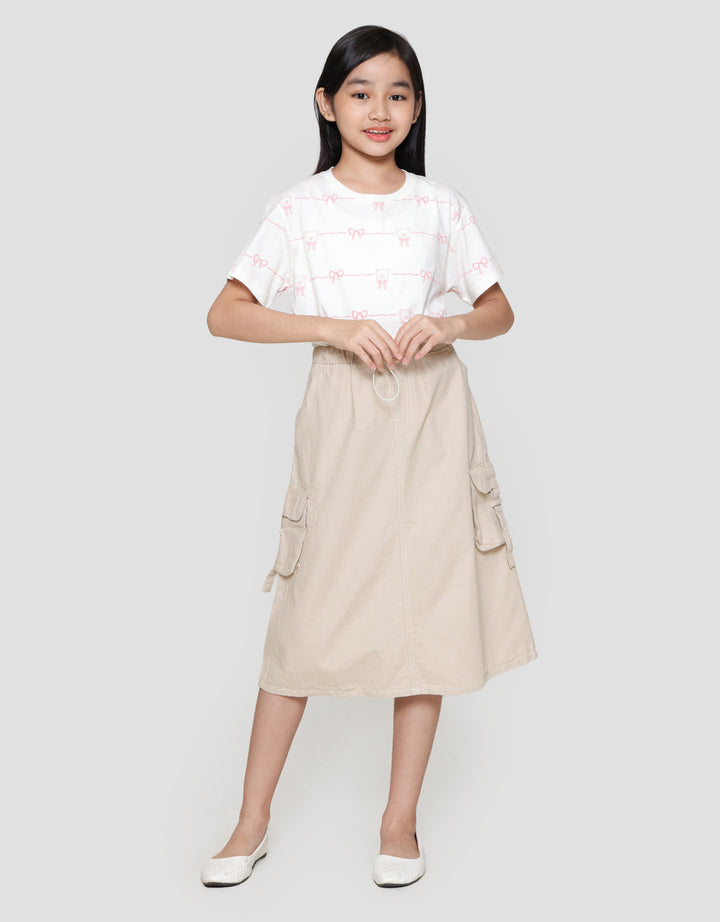 Nevada Kantong Tali Gewer Rok Midi Anak Perempuan